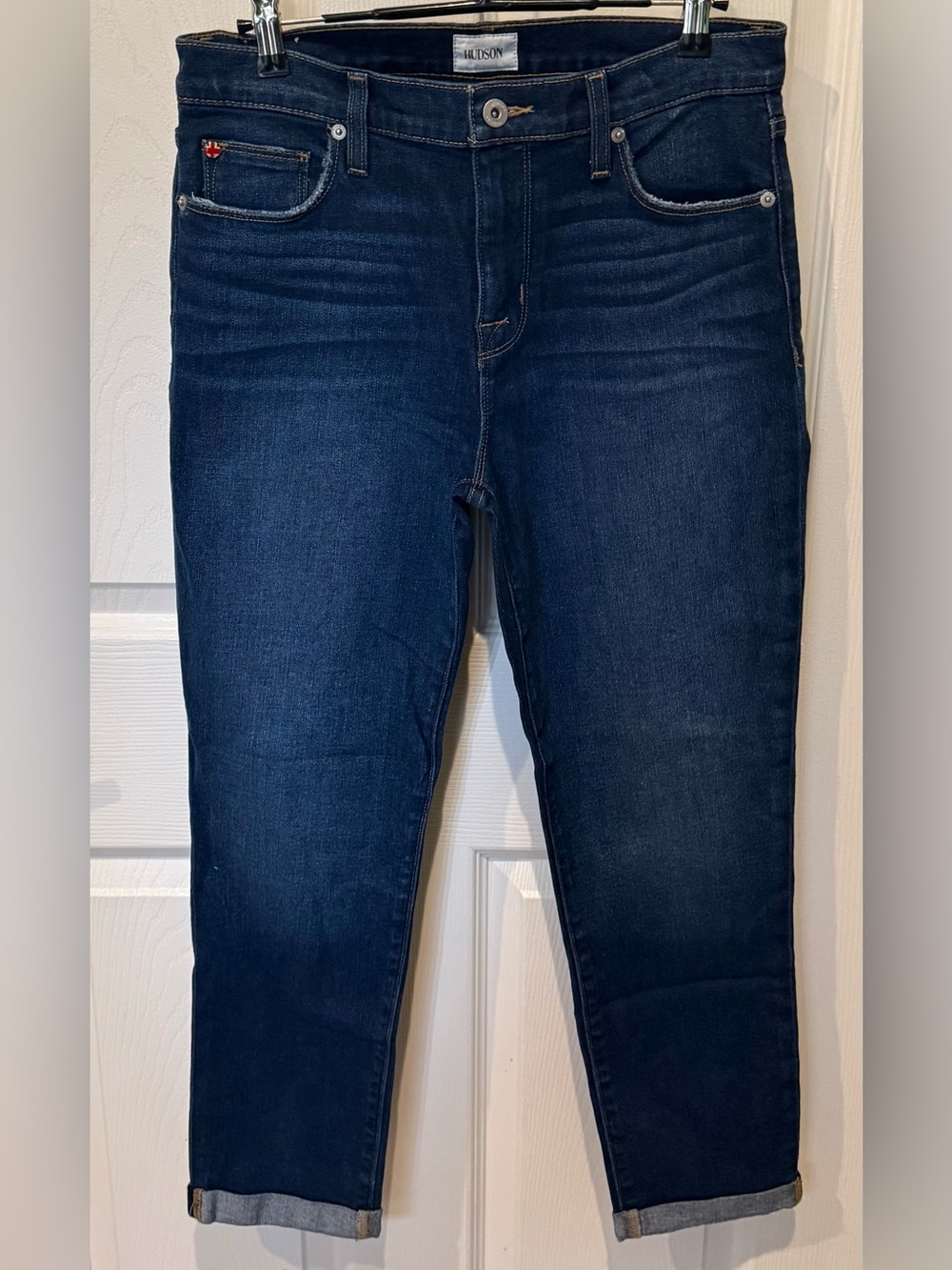 Hudson Jeans Dark Indigo Cropped Skinny Jeans